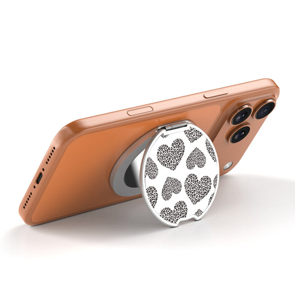 MyBat Design Lab MagSafe Selfie Mirror Kickstand - Silver - Leopard Print Hearts - MOTHMNUSU332-098-2.jpg