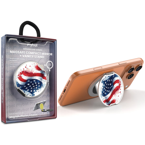 MyBat Design Lab MagSafe Selfie Mirror Kickstand - Silver - Patriotic Flag Painiting - MOTHMNUSU332-346-1.jpg