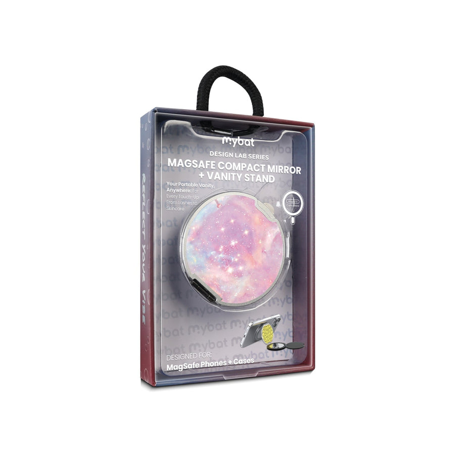 MyBat Design Lab MagSafe Selfie Mirror Kickstand - Silver - Pink Galaxies