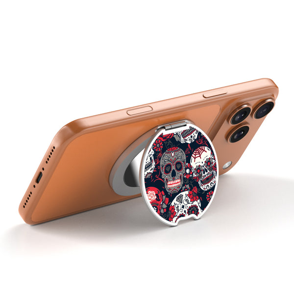MyBat Design Lab MagSafe Selfie Mirror Kickstand - Silver - Sugar Rose Skulls - MOTHMNUSU332-418-2.jpg