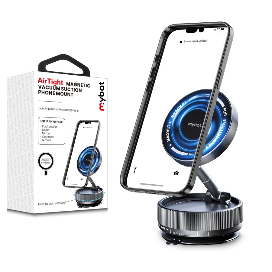 MyBat AirTight Magnetic Vacuum Suction Phone Mount - Black