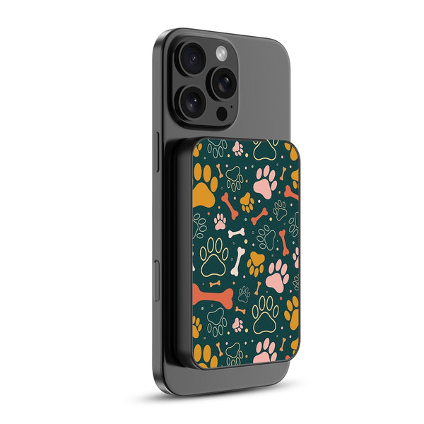 MyBat Design Lab 5000mAh Magnetic Wireless Power Bank - Black - Paw Prints & Bones - MPBBAT131-BK-003-2.jpg