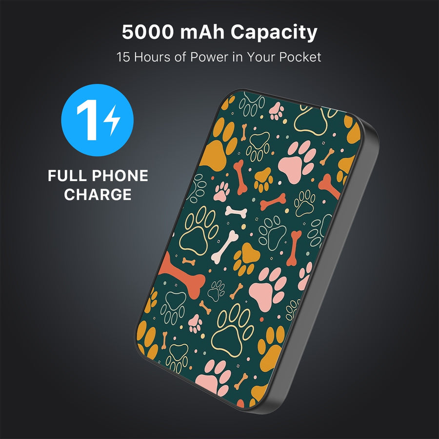 MyBat Design Lab 5000mAh Magnetic Wireless Power Bank - Black - Paw Prints & Bones - MPBBAT131-BK-003-8.jpg