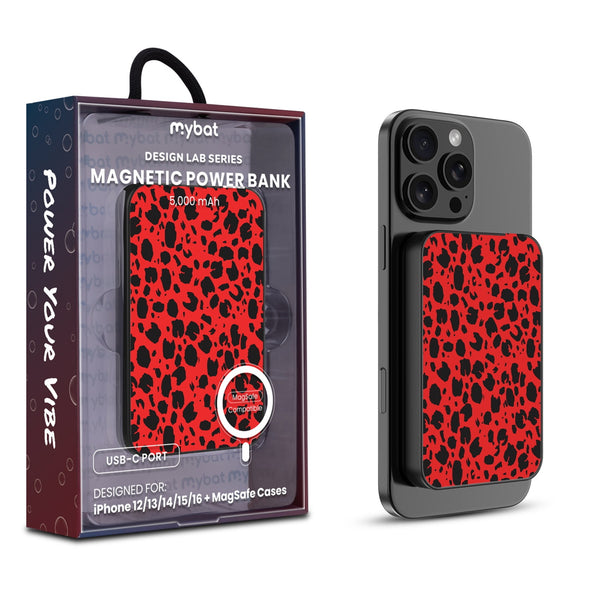 MyBat Design Lab 5000mAh Magnetic Wireless Power Bank - Black - Red Leopard Print - MPBBAT131-BK-008-1.jpg