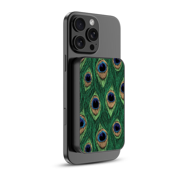 MyBat Design Lab 5000mAh Magnetic Wireless Power Bank - Black - Peacock Feathers - MPBBAT131-BK-018-2.jpg