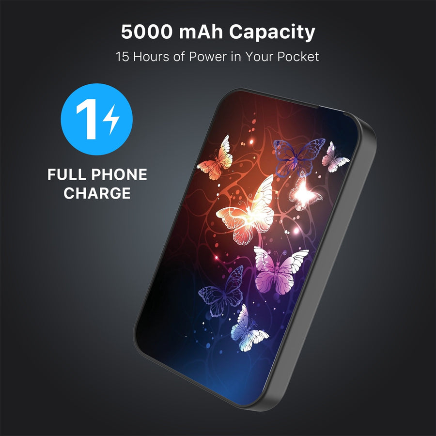 MyBat Design Lab 5000mAh Magnetic Wireless Power Bank - Black - Neon Butterflies - MPBBAT131-BK-022-8.jpg