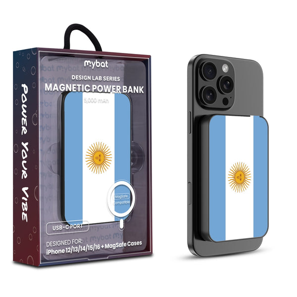 MyBat Design Lab 5000mAh Magnetic Wireless Power Bank - Black - Argentinian Flag - MPBBAT131-BK-031-1.jpg