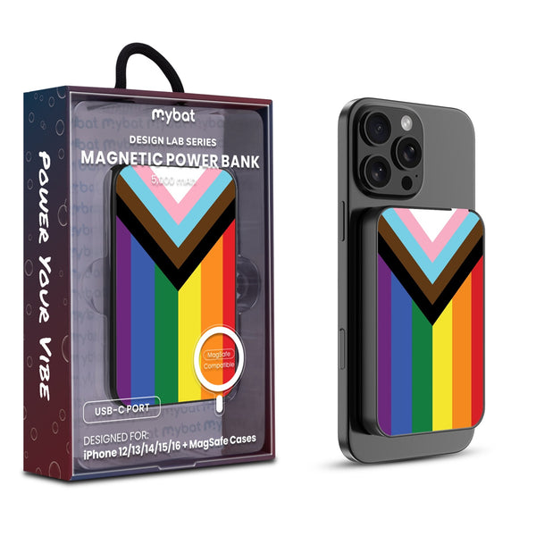 MyBat Design Lab 5000mAh Magnetic Wireless Power Bank - Black - LGBTQ+ Flag - MPBBAT131-BK-034-1.jpg