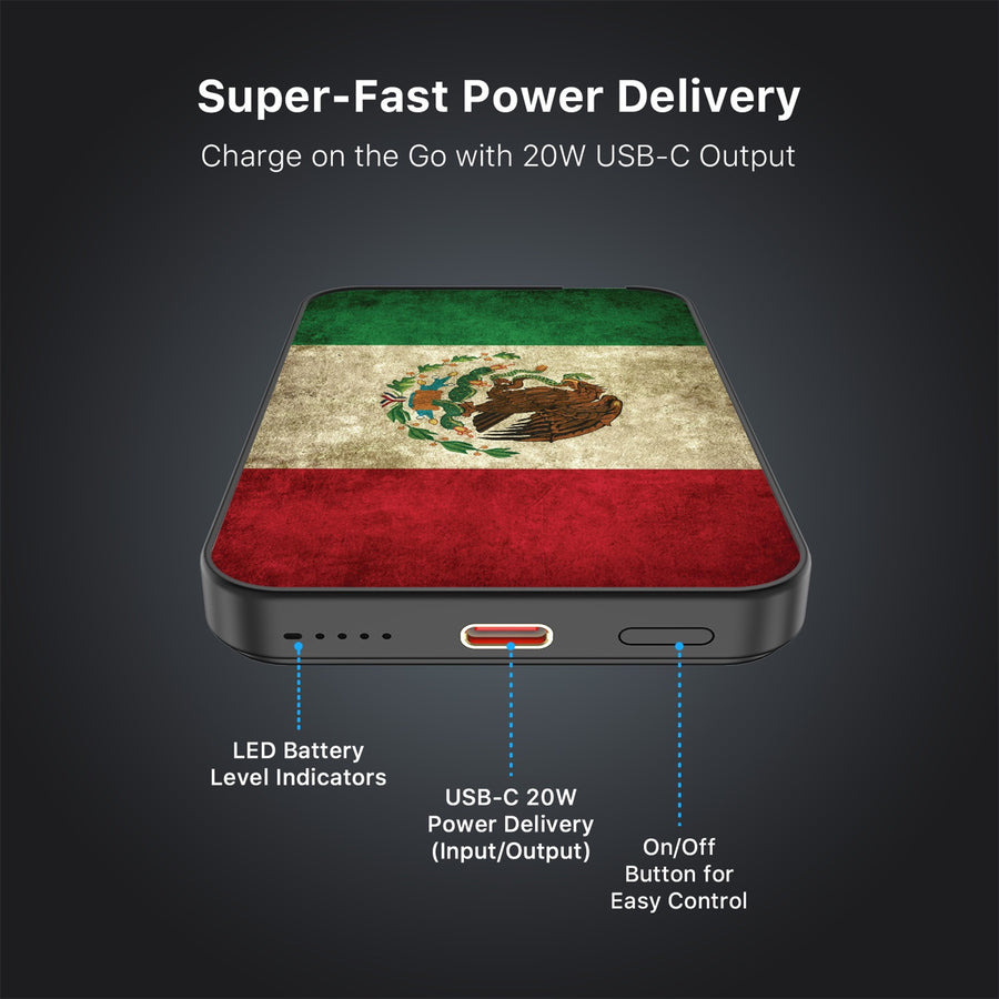 MyBat Design Lab 5000mAh Magnetic Wireless Power Bank - Black - Mexican Flag - MPBBAT131-BK-046-7.jpg