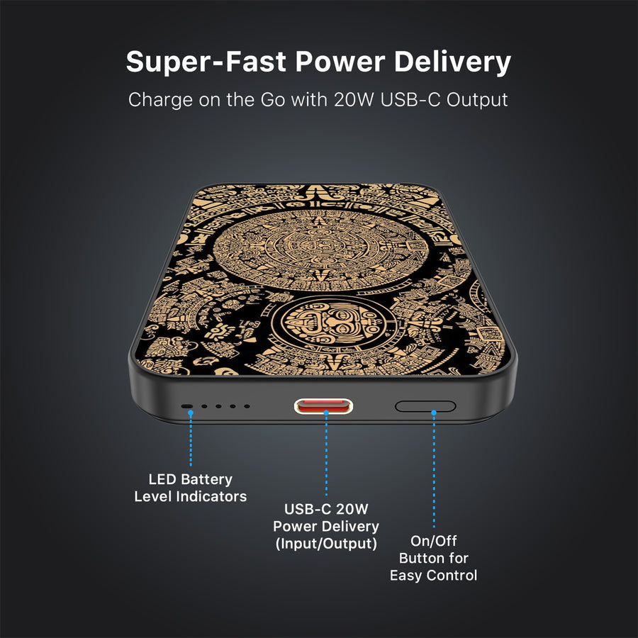 MyBat Design Lab 5000mAh Magnetic Wireless Power Bank - Black - Mayan Calendar - MPBBAT131-BK-052-7.jpg
