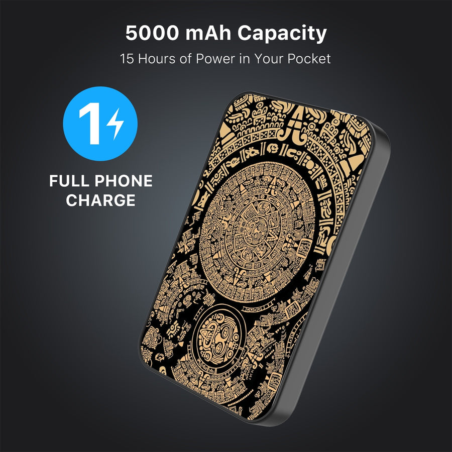 MyBat Design Lab 5000mAh Magnetic Wireless Power Bank - Black - Mayan Calendar - MPBBAT131-BK-052-8.jpg