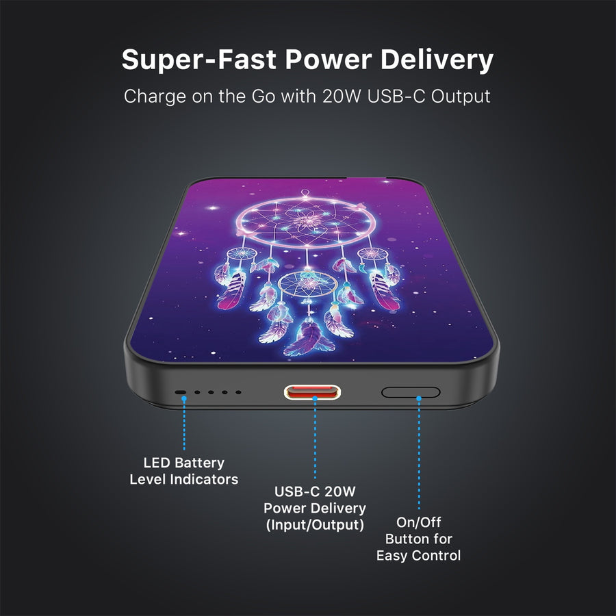 MyBat Design Lab 5000mAh Magnetic Wireless Power Bank - Black - Neon Dreamcatcher - MPBBAT131-BK-114-7.jpg