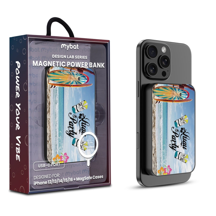 MyBat Design Lab 5000mAh Magnetic Wireless Power Bank - Black - Luau
