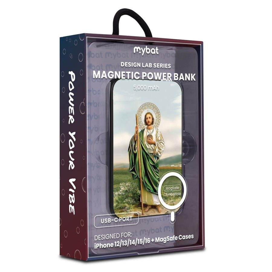 MyBat Design Lab 5000mAh Magnetic Wireless Power Bank - Black - Saint Judas