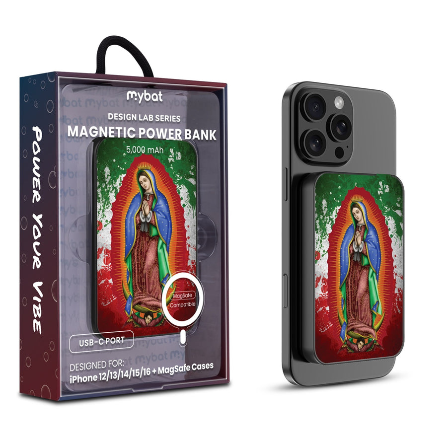 MyBat Design Lab 5000mAh Magnetic Wireless Power Bank - Black - Guadalupe Virgin Mary - MPBBAT131-BK-139-1.jpg