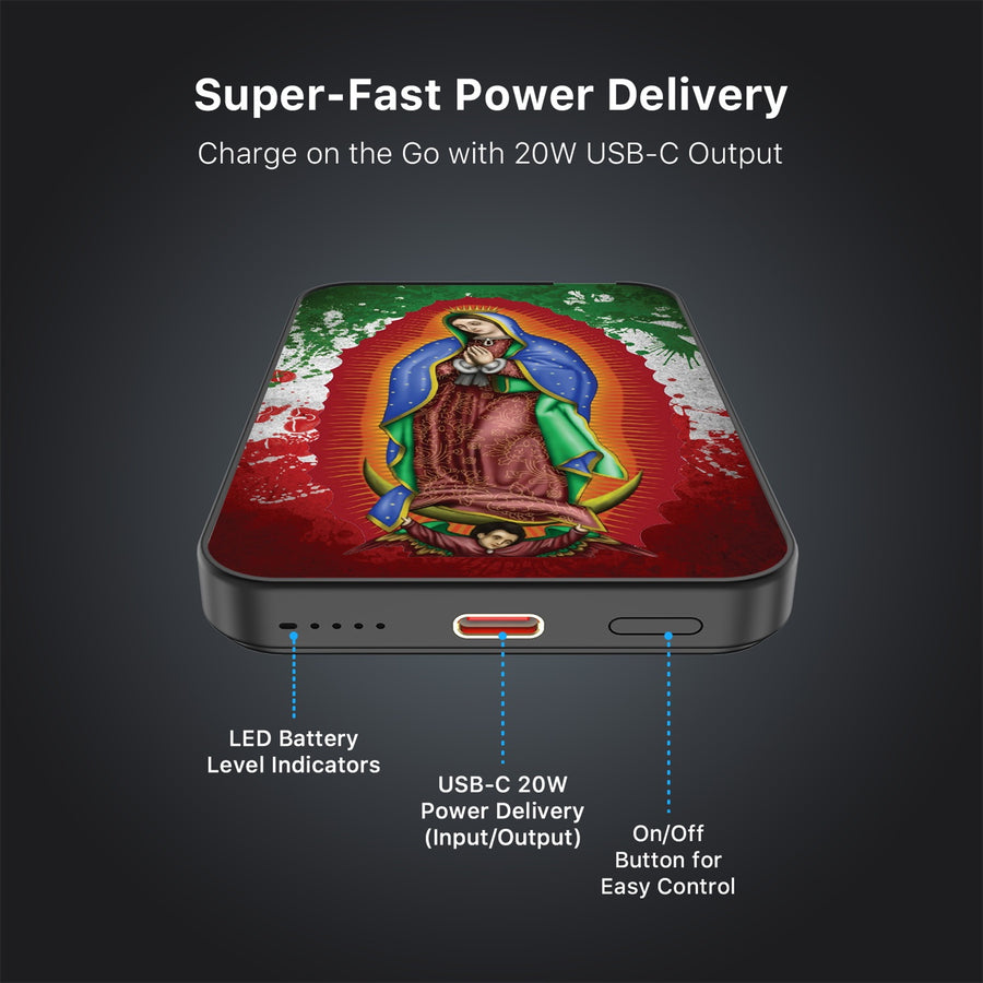 MyBat Design Lab 5000mAh Magnetic Wireless Power Bank - Black - Guadalupe Virgin Mary - MPBBAT131-BK-139-7.jpg