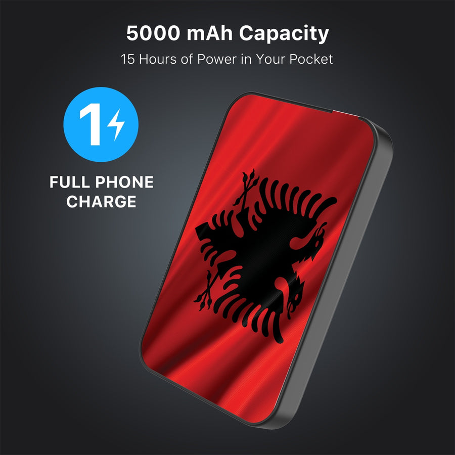 MyBat Design Lab 5000mAh Magnetic Wireless Power Bank - Black - Albania Flag - MPBBAT131-BK-140-8.jpg