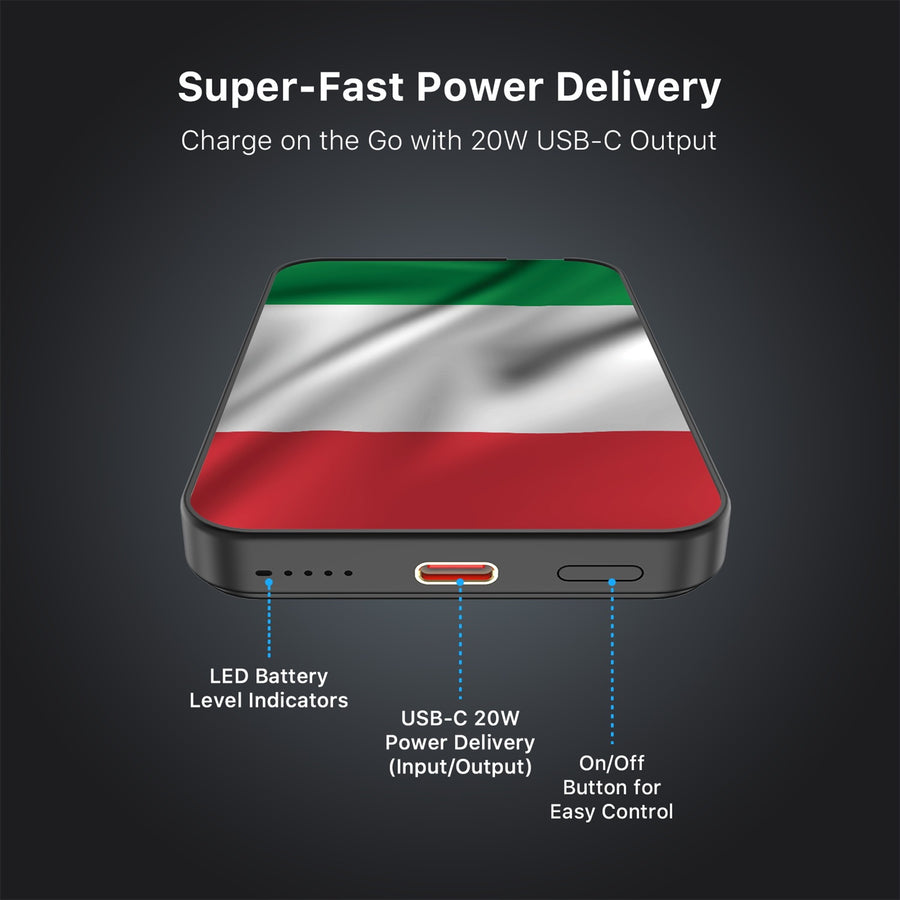 MyBat Design Lab 5000mAh Magnetic Wireless Power Bank - Black - Italy Flag - MPBBAT131-BK-150-7.jpg