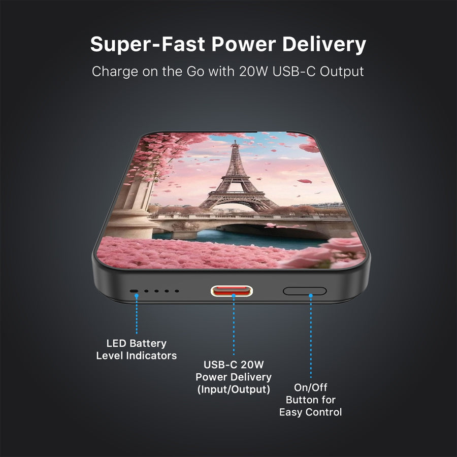 MyBat Design Lab 5000mAh Magnetic Wireless Power Bank - Black - Paris In Bloom - MPBBAT131-BK-183-7.jpg