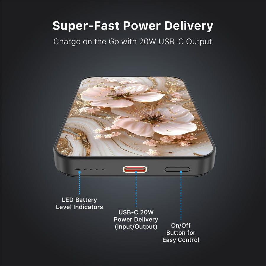 MyBat Design Lab 5000mAh Magnetic Wireless Power Bank - Black - Golden Petal Glow - MPBBAT131-BK-186-7.jpg