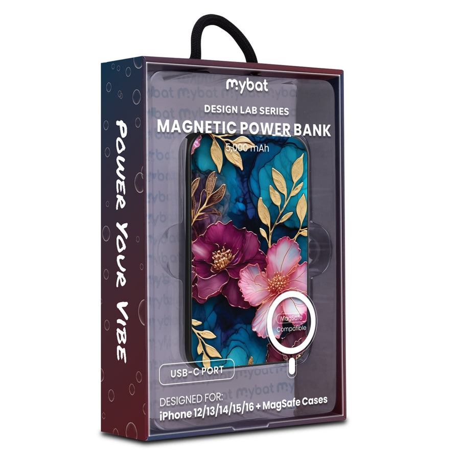 MyBat Design Lab 5000mAh Magnetic Wireless Power Bank - Black - Gilded Petals - MPBBAT131-BK-188-9.jpg