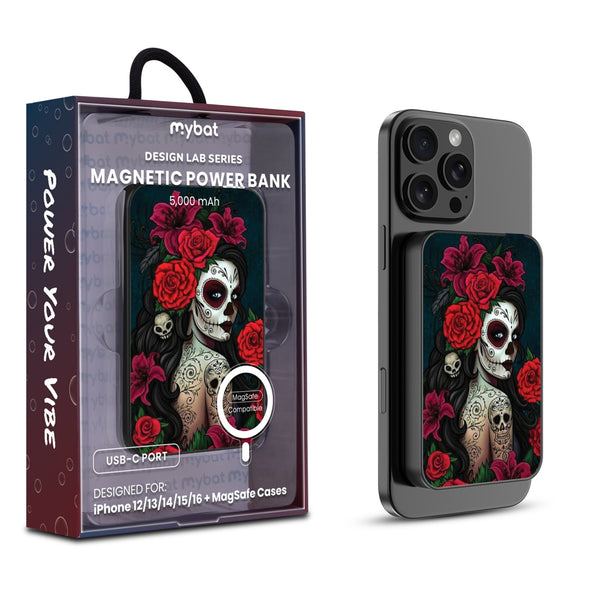 MyBat Design Lab 5000mAh Magnetic Wireless Power Bank - Black - Lady Of The Dead - MPBBAT131-BK-189-1.jpg