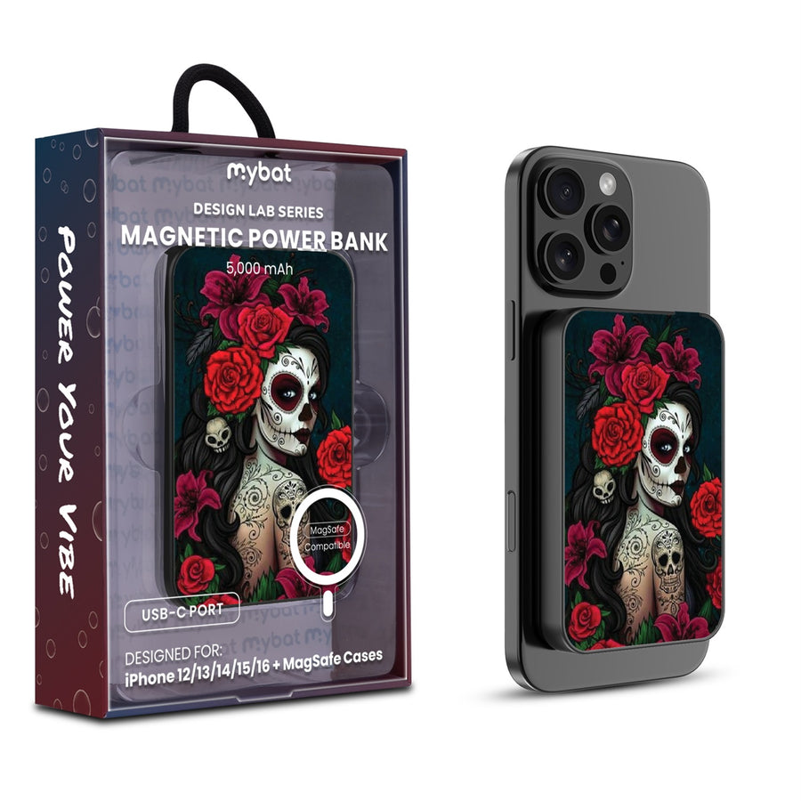 MyBat Design Lab 5000mAh Magnetic Wireless Power Bank - Black - Lady Of The Dead - MPBBAT131-BK-189-1.jpg