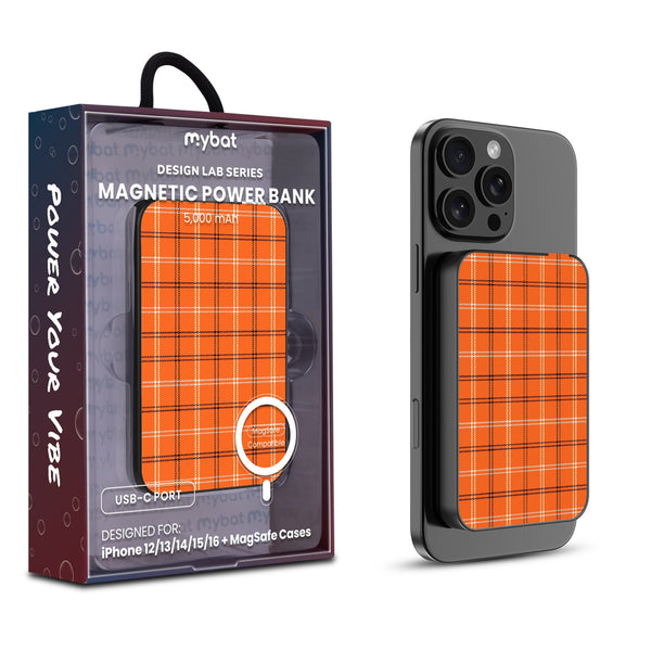 MyBat Design Lab 5000mAh Magnetic Wireless Power Bank - Black - Pumpkin Plaid - MPBBAT131-BK-244-1.jpg