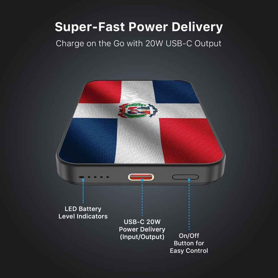 MyBat Design Lab 5000mAh Magnetic Wireless Power Bank - Black - Dominican Republic Flag - MPBBAT131-BK-307-7.jpg