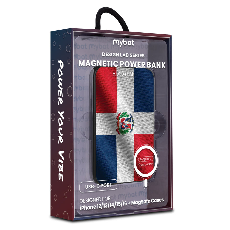 MyBat Design Lab 5000mAh Magnetic Wireless Power Bank - Black - Dominican Republic Flag - MPBBAT131-BK-307-9.jpg