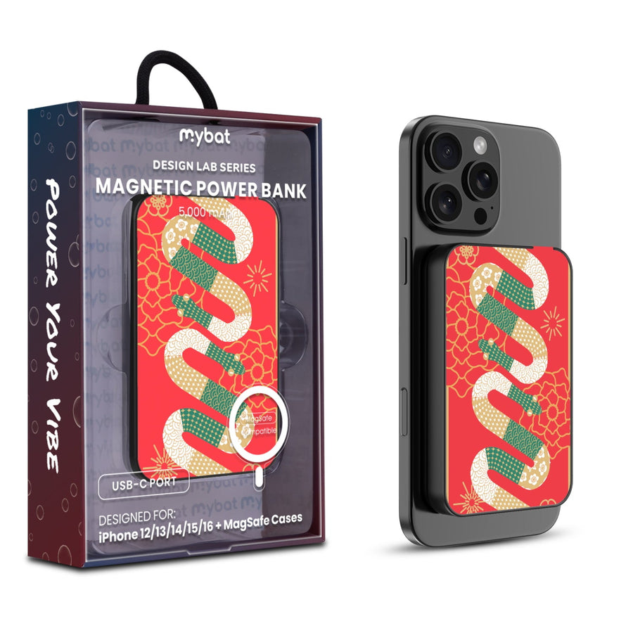 MyBat Design Lab 5000mAh Magnetic Wireless Power Bank - Black - Year of the Snake