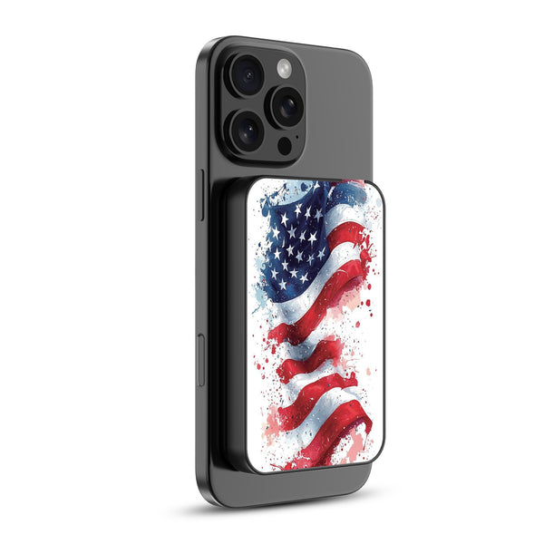 MyBat Design Lab 5000mAh Magnetic Wireless Power Bank - Black - Patriotic Flag Painiting - MPBBAT131-BK-346-2.jpg