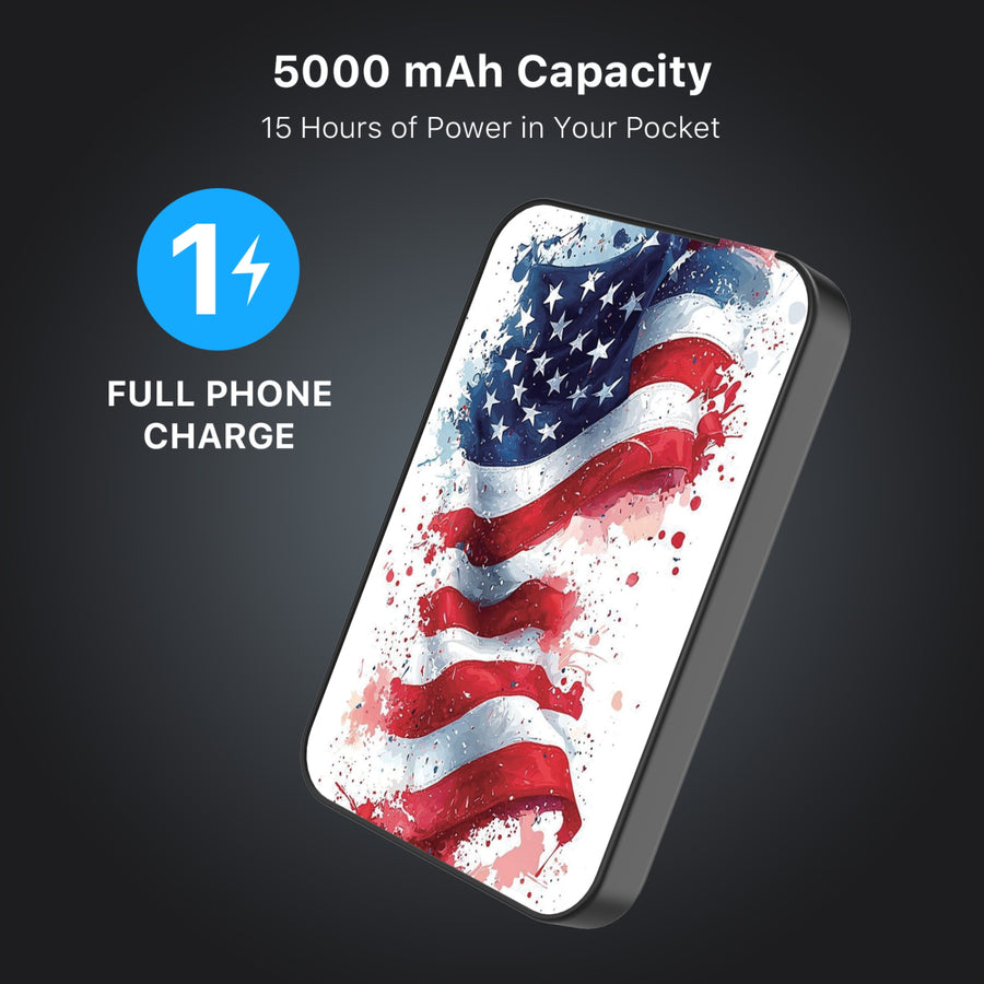 MyBat Design Lab 5000mAh Magnetic Wireless Power Bank - Black - Patriotic Flag Painiting - MPBBAT131-BK-346-8.jpg