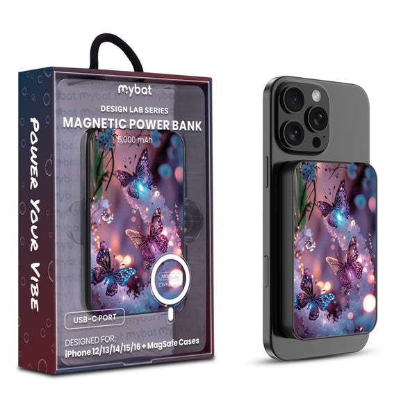 MyBat Design Lab 5000mAh Magnetic Wireless Power Bank - Black - Magical Butterflies - MPBBAT131-BK-349-1.jpg