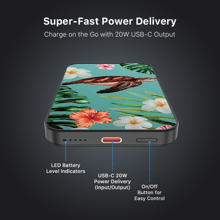 MyBat Design Lab 5000mAh Magnetic Wireless Power Bank - Black - Hawaiian Sea Turtle - MPBBAT131-BK-380-7.jpg