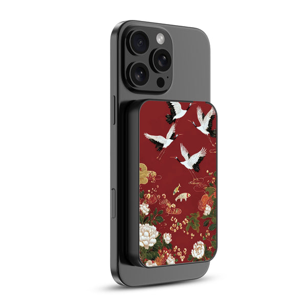MyBat Design Lab 5000mAh Magnetic Wireless Power Bank - Black - Crane and Koi Fish - MPBBAT131-BK-391-2.jpg