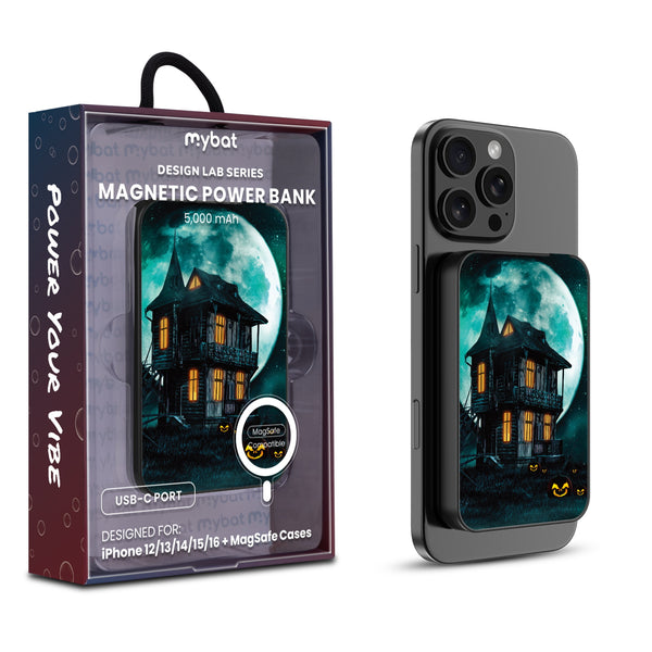 MyBat Design Lab 5000mAh Magnetic Wireless Power Bank - Black - Haunted Mansion - MPBBAT131-BK-396-1.jpg