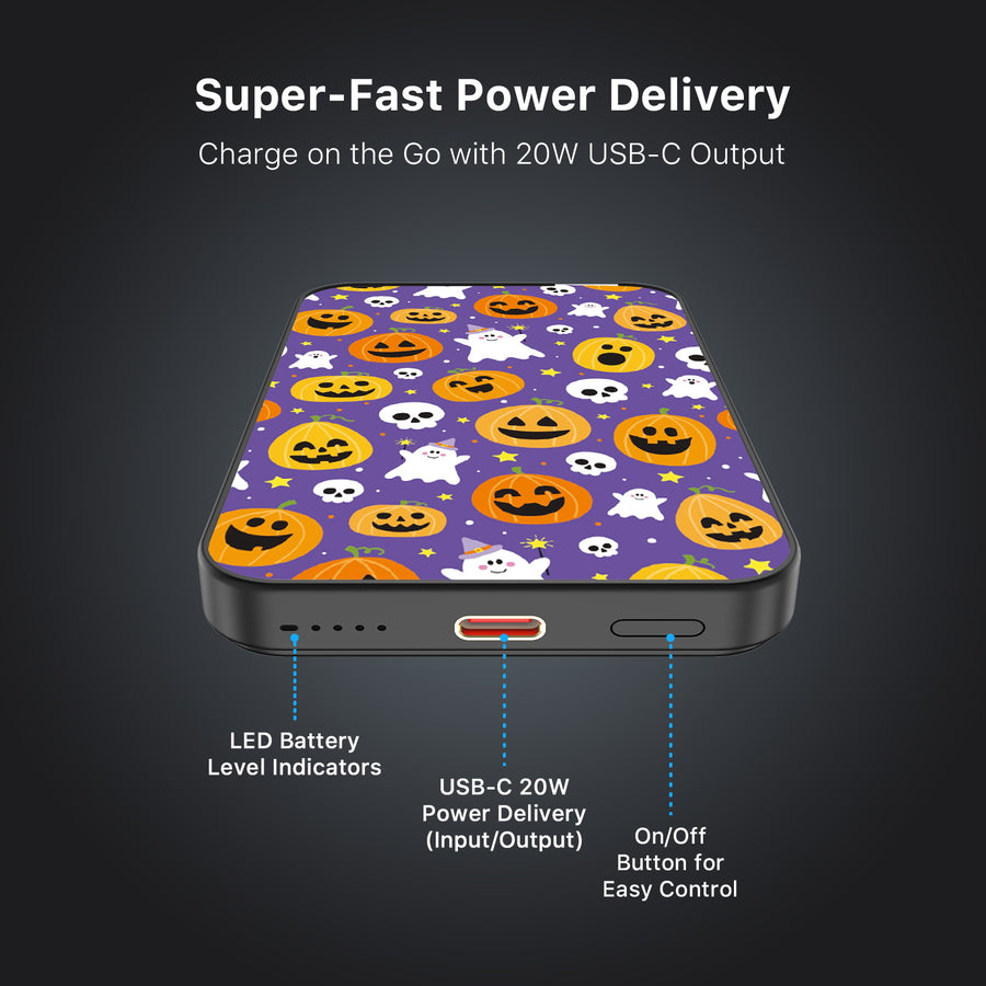MyBat Design Lab 5000mAh Magnetic Wireless Power Bank - Black - Pumpkin Party - MPBBAT131-BK-404-7.jpg