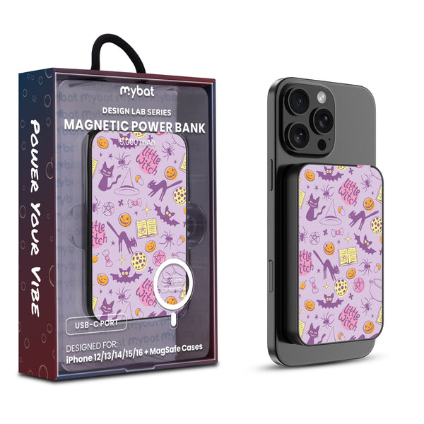 MyBat Design Lab 5000mAh Magnetic Wireless Power Bank - Black - Little Witch - MPBBAT131-BK-413-1.jpg
