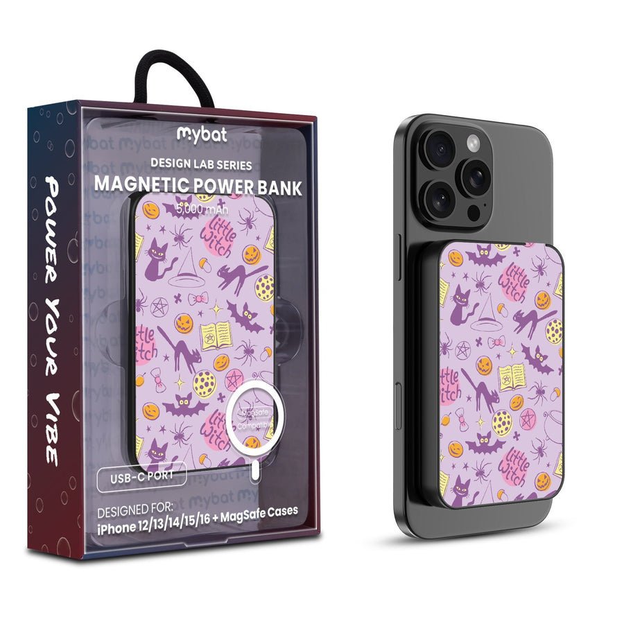 MyBat Design Lab 5000mAh Magnetic Wireless Power Bank - Black - Little Witch
