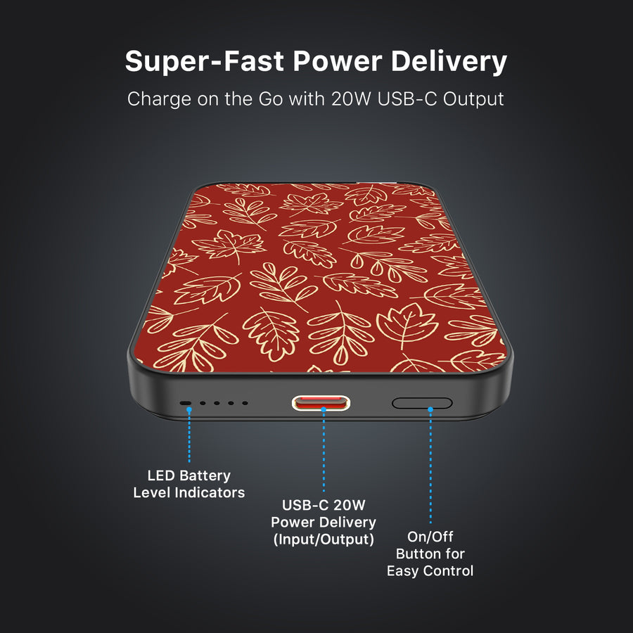 MyBat Design Lab 5000mAh Magnetic Wireless Power Bank - Black - Leaf Lines - MPBBAT131-BK-429-7.jpg