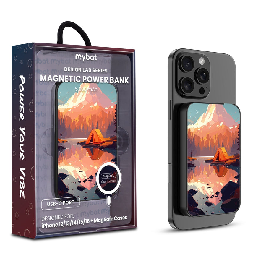 MyBat Design Lab 5000mAh Magnetic Wireless Power Bank - Black - Lakeside Sunrise