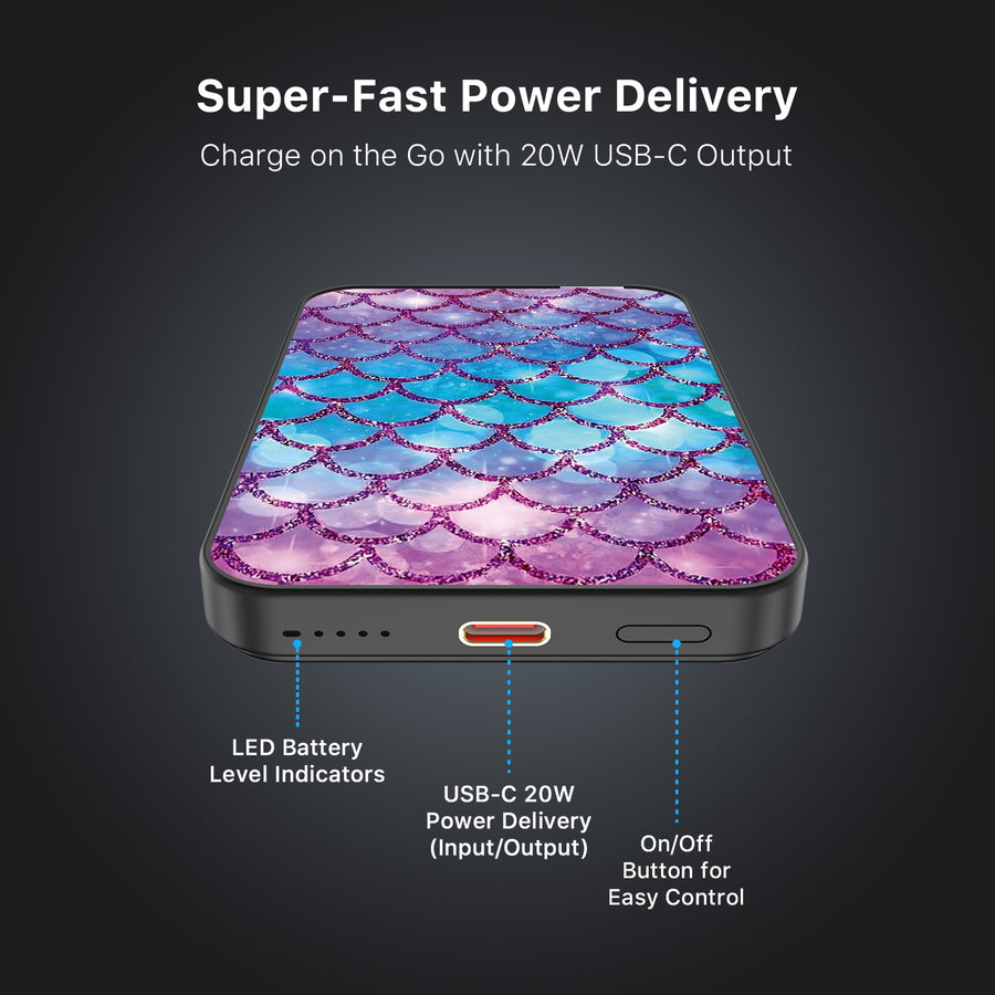 MyBat Design Lab 5000mAh Magnetic Wireless Power Bank - Black - Mermaid Scales - MPBBAT131-BK-458-7.jpg