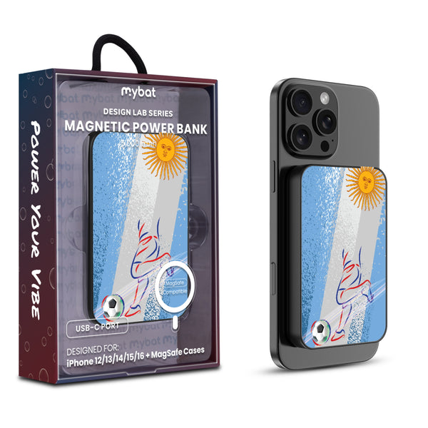 MyBat Design Lab 5000mAh Magnetic Wireless Power Bank - Black – Argentina Soccer - MPBBAT131-BK-508-1.jpg