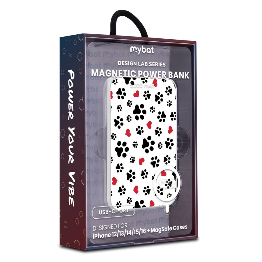 MyBat Design Lab 5000mAh Magnetic Wireless Power Bank - White - Paw Prints and Hearts - MPBBAT132-WH-001-9.jpg