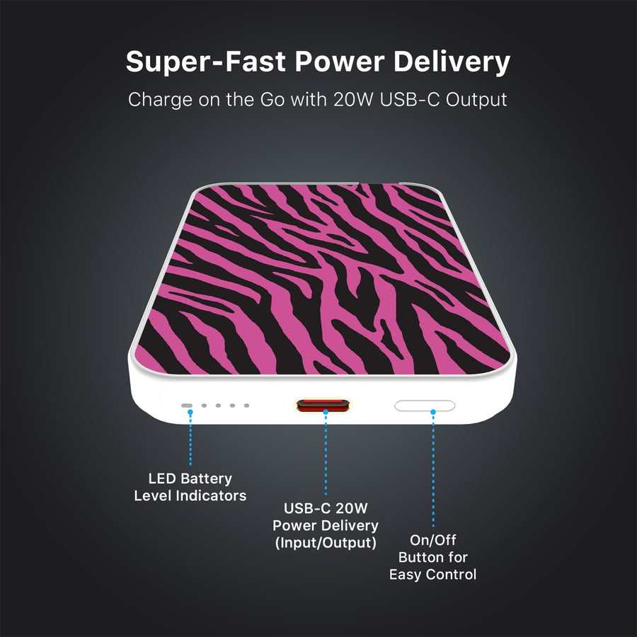 MyBat Design Lab 5000mAh Magnetic Wireless Power Bank - White - Pink Zebra Print - MPBBAT132-WH-010-7.jpg