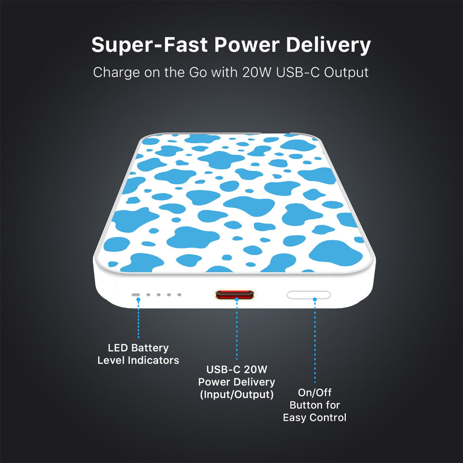 MyBat Design Lab 5000mAh Magnetic Wireless Power Bank - White - Blue Cow Print - MPBBAT132-WH-016-7.jpg