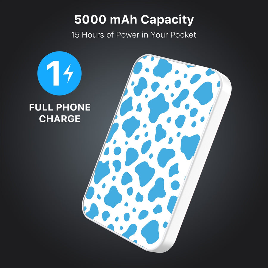 MyBat Design Lab 5000mAh Magnetic Wireless Power Bank - White - Blue Cow Print - MPBBAT132-WH-016-8.jpg