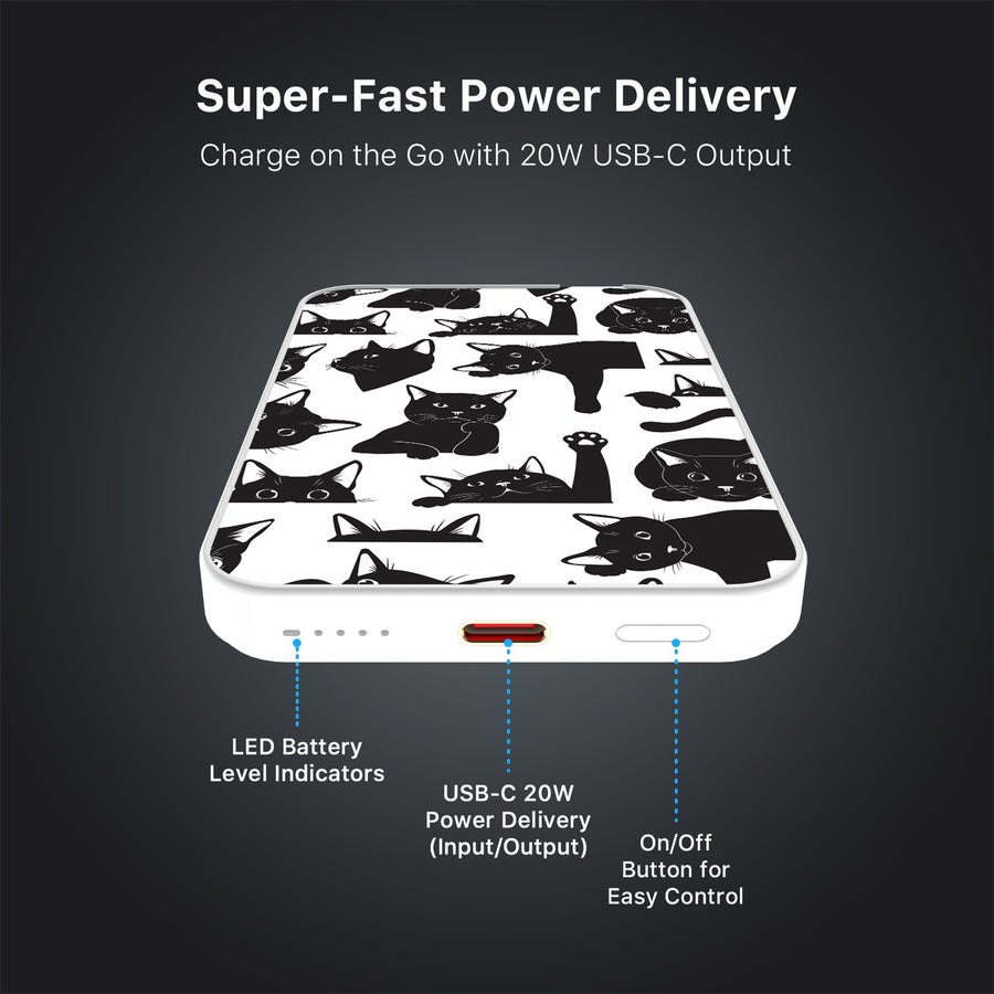 MyBat Design Lab 5000mAh Magnetic Wireless Power Bank - White - Black Cats - MPBBAT132-WH-017-7.jpg