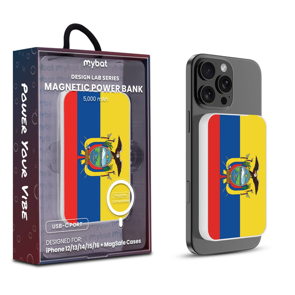 MyBat Design Lab 5000mAh Magnetic Wireless Power Bank - White - Ecuadorean Flag - MPBBAT132-WH-030-1.jpg